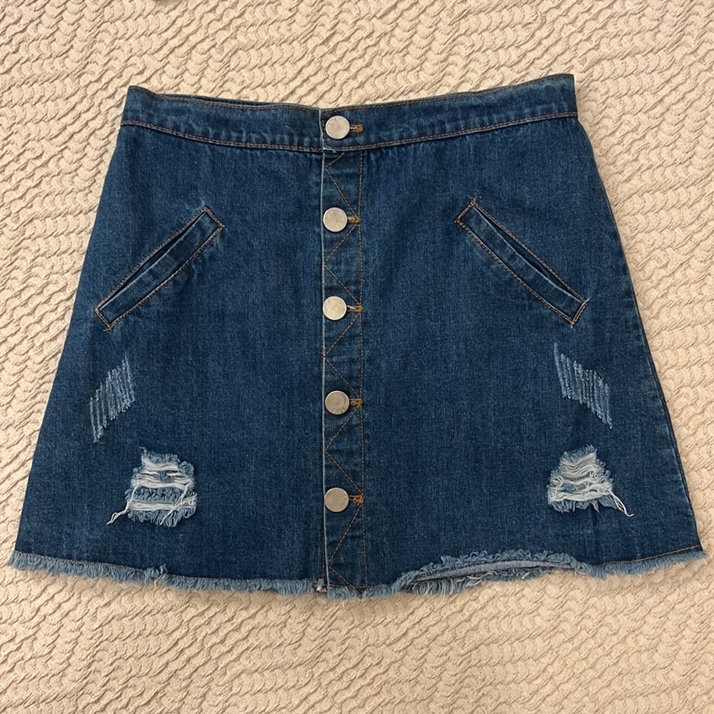 NWT POL denim skirt.
